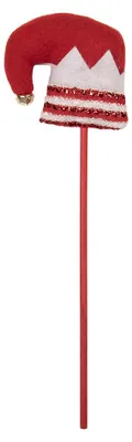Imagen del producto de Clayre & Eef, decoración navideña, gorro de Navidad, 9x2x34 cm, color rojo, madera