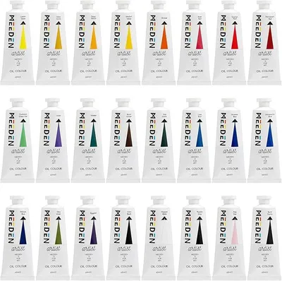 Imagen del producto de Set de pinturas al óleo para artistas: 24 colores, cada uno en un tubo de 60 ml. Materiales para pintura sobre lienzo