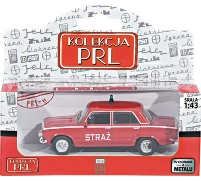 Obrázok produktu pre Fiat 125P Straż 7,2 x 3 x 3,2 cm model 1:43 Zbierka Poľskej ľudovej republiky z 3. roku 90043