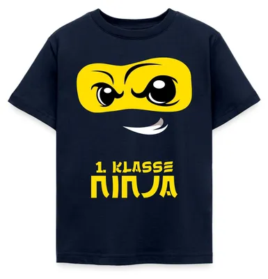 Produktbild von Spreadshirt Einschulung Tshirt 1. Klasse Ninja Kinder T-Shirt, 98/104 (3-4 Jahre), Navy