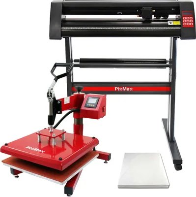 Produktbild von PixMax 38cm x 38cm Schwingpresse Transferpresse Hitzepresse Sublimationsdruck Textildruck Schneideplotter Plotter Folienplotter
