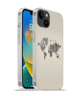 Produktbild von MuchoWow® Handyhülle Schutzhülle Hülle für Apple iPhone 14 Plus - Soft case Weltkarte - Holz - Regal Silikon Softcase Handy Hülle - Abbildung