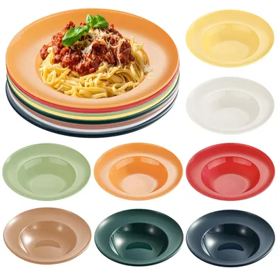 Tiefe Teller 8er-Set, Kunststoff, 23 cm, für Pasta & Suppe