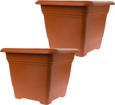 Produktbild von Großer Blumentopf terracotta außen, frostsicher, UV-Schutz, 2er Set