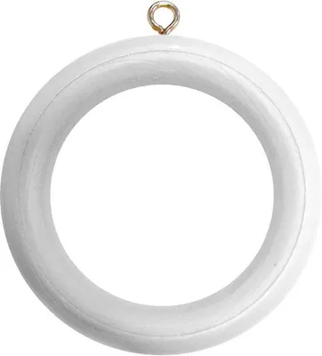Productafbeelding van Houten gordijnroede ringen met schroefoog - Ø 40 mm, diameter 60 mm - 24 stuks - Wit