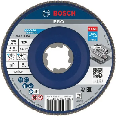 Produktbild von PRO X571 Fächerschleifscheibe X-Lock, abgewinkelt, 125 mm, K120