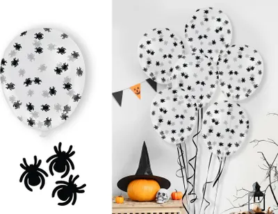 Immagine prodotto di Animali Halloween Ragni Coriandoli Gioco Divertimento Festa Decorazione Palloncini Spaventoso Nero Bianco, Colore: Nero