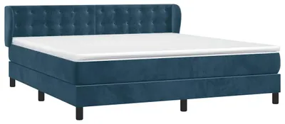 Produktbild von vidaXL Boxspringbett mit Matratze Dunkelblau 180x200 cm Samt