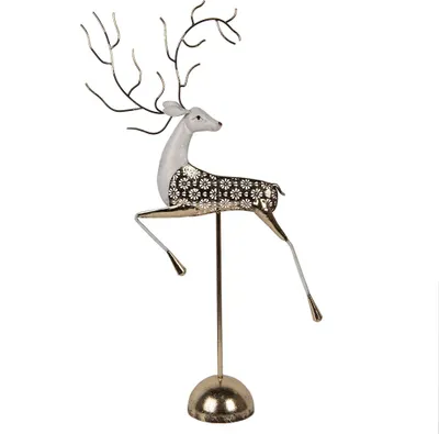 Produktbild von Clayre & Eef Dekorationsfigur Hirsch 36x12x72 cm Goldfarbig Metall