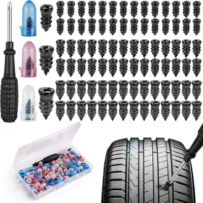 Produktbild von 85-teiliges Autoreifen-Reparaturset, Reifenreparaturset, Reifenbolzen, fš¹r Autos, Motorr?der, LKWs und Traktoren
