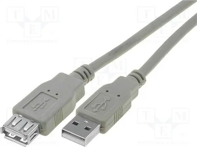 Zdjęcie produktu dla 1x Kabel USB 2.0, z pozłacanymi złączami, wtyk USB A, gniazdo USB A, długość 3 metry, kolor: szary, model: CU202-030-PB