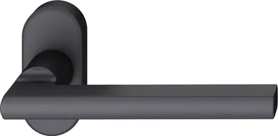 Produktbild von FSB Rahmentürdrücker 09 1035 Hochhaltefeder B ovale Rosette Aluminium schwarz