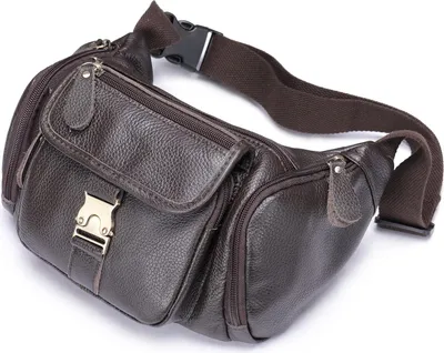Produktbild von Casual Hüfttasche aus echtem Leder für Herren - multifunktionale Tasche mit 7 Fächern für Outdoor-Aktivitäten