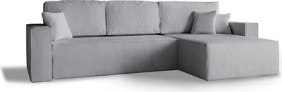 Produktbild von Ecksofa mit Schlaffunktion Amalia L - Ecksofa Cord -RECHTS, Ecksofa Grau, L-Form, Schlafsofa, Ecksofas schlaffunktion Grau, Eckcouch