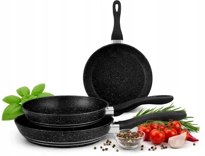 Produktbild von 3-teiliges Pfannenset mit Granitbeschichtung für Induktion