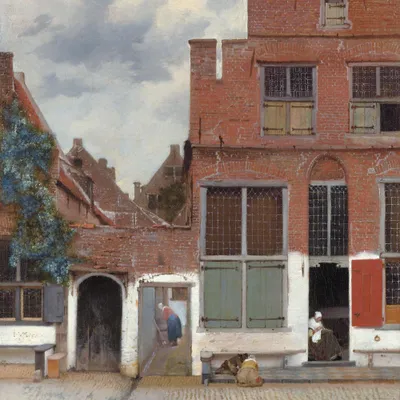 Zdjęcie produktu dla Johannes Vermeer Kunstdruck Bild - Straße In Delft, 1657-1658 (100 x 100 cm)