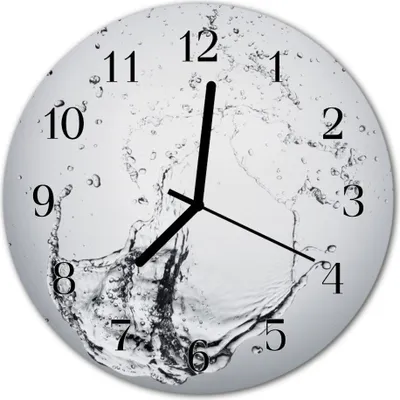 Produktbild von Glasuhr Wanduhr Küchenuhr Echt-Glas 30fi cm Wasser grau