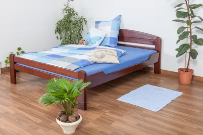 Produktbild von Massivholzbett Buche 160 x 200 cm Dunkelbraun