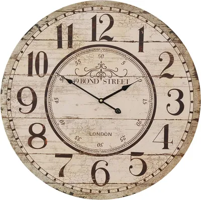 Produktbild von Clayre & Eef Wanduhr Ø 60 cm Beige MDF Rund