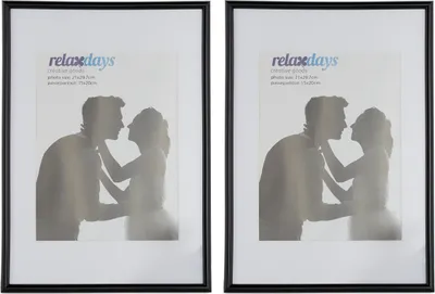 Produktbild von 10 x Bilderrahmen 20x30 cm, Passepartout 15x20 cm, Fotorahmen zum Stellen oder Hinhängen, aus Kunststoff, schwarz-weiß