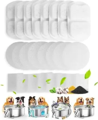 Produktbild von 8 Packung Ersatzfilter für7L Hundebrunnen Trinkbrunnen Edelstahl 3 Filtersystem, für Hunde Katzen Haustierbrunnen Reinigung