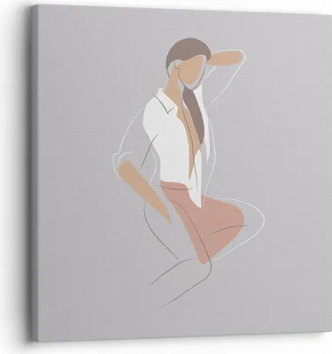 Produktbild von Bild auf Leinwand - Leinwandbild - Einteilig - Frau Grafik Modern - 30x30cm - Wand Bild - Wanddeko - Wandbilder - Leinwanddruck - Bilder - Wanddekoration - Leinwand bilder - Wandbild - AC30x30-4266