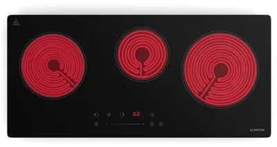 Zdjęcie produktu dla Klarstein Płyta ze szkła ceramicznego - 75 cm, Slimline 3-strefowa płyta VTC z panelem dotykowym, Cyfrowy timer i blokada rodzicielska – Oszczędzająca miejsce płyta ceramiczna do małych kuchni