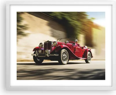 Produktbild von Gerahmtes Poster - Weißer Rahmen - Mg Rot Auto - 50x40 cm - Wand Bild - Wanddeko - Wandbilder - Kunstposter - Wandposter - Bilderrahmen - Bilder - Kunstdruck - Wandbild - P2WAA50x40-4364
