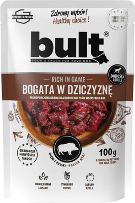 Produktbild von BULT |  Hundefutter - Nassfutter für Hunde - Beutel Wild - 100g Wildfleisch