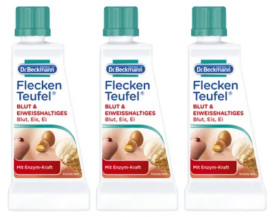 Produktbild von Dr. Beckmann Fleckenteufel Blut & Eiweißhaltiges - Fleckentferner gegen Blutflecken, Eisflecken uvm. 3x 50 ml