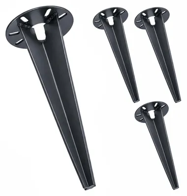 Produktbild von Relaxdays Erdspieß für Gartenleuchte, 4er Set, Bodenanker Gartenlampe, Kabelführung, Erdnagel 30cm, Edelstahl, anthrazit