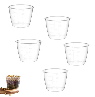 5er Set Reis-Messbecher 160 ml transparent Kunststoff
