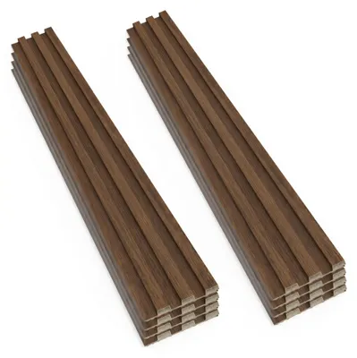 Immagine prodotto di Bach - Set 8 Pannelli Fonoassorbenti Decorativi 18x150x2,1 cm per Interno ed Esterno in WPC Walnut
