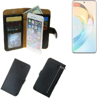 Produktbild von K-S-Trade Schutz Hülle kompatibel mit Honor Magic6 Lite 5G Klapphülle Case Phone cover Slim Handytasche Handy Hülle schwarz aus Kunstleder (1 Stk)