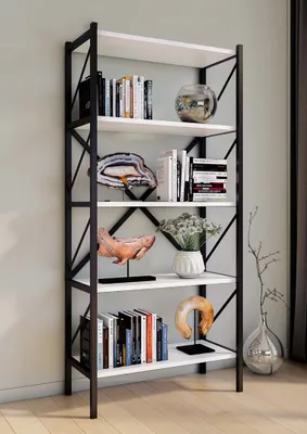 Produktbild von VCM Holz Metall Aufbewahrung Stand Regal Bücherregal Deko Bücher Standregal Insasi 5