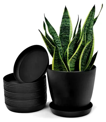 Produktbild von 20 Stück Blumentopfuntersetzer, runde Pflanzenuntersetzer aus Kunststoff für Innen- und Außenbereiche, 12,3 cm