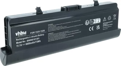 Produktbild von vhbw Akku Ersatz für Dell 612-0663, 451-10533, GP952, D608H, GP975, 451-10528, 451-10478, 451-10474, 451-10529 für Notebook (6600 mAh, 11,1 V, Li-Ion)