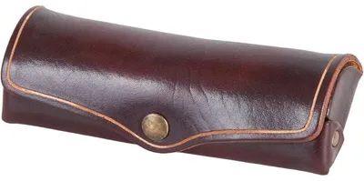 Produktbild von MIKA Brillenetui, klein, Sattelleder, Druckknopf, braun