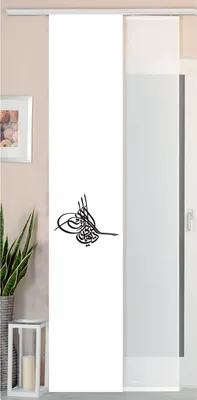 Produktbild von 2er Set Schiebegardine Flächenvorhang Wildseide Optik und Voile Paneel, 245x45, Osmanli, 80400