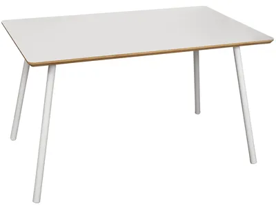 Esstisch aus Holz und Metall, weiß, 140 x 80 x 75 cm