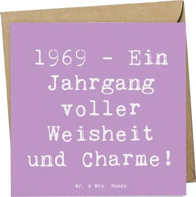 Produktbild von Mr. & Mrs. Panda Grußkarte Spruch 1969 Geburtstag - Lavendeltraum - Geschenk, Geboren am, Jahrgang, Glückwunschkarte, faltkarte, Geburtstagsgeschenk, feiern, Alter
