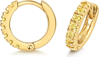 Image de or 9 carats (375) dames - Clip d'oreille avec saphir jaune - 11mm*2mm ; TRS34870