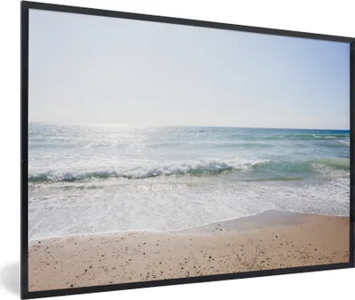 Produktbild von MuchoWow® MuchoWow® Gerahmtes Poster Strand - Wasser - Türkis 90x60 cm - Poster mit zchwarzem Bilderrahmen - Fotorahmen - Foto-Plakat