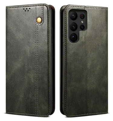 Immagine prodotto di Custodia per Samsung Galaxy S25 Ultra in pelle flip case portafoglio con funzione stand verde