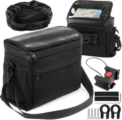 Image de Sac de guidon de vélo imperméable 6 L, universel, noir