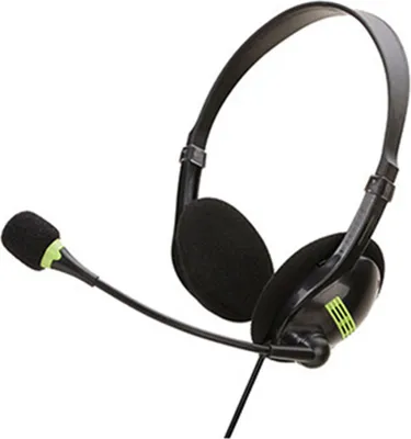 Zdjęcie produktu dla Słuchawki stereo, przetworniki o średnicy 30 mm | Mikrofon z regulacją kąta nachylenia w zakresie 120° | Składany pałąk | Z wtykiem USB