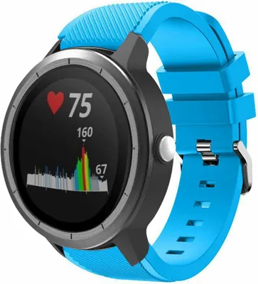 Produktbild von Strap-it Garmin Vivoactive 3 Silikonarmband (Hellblau)