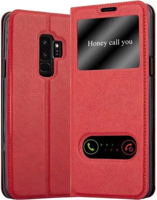 Immagine prodotto di Cadorabo custodia protettiva per Samsung Galaxy S9 PLUS custodia in rosso custodia del telefono cellulare custodia a libro custodia di copertura