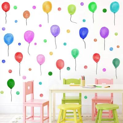 Imagen del producto de Calcomanías decorativas con forma de globos, de colores, autoadhesivas, para aulas y ventanas