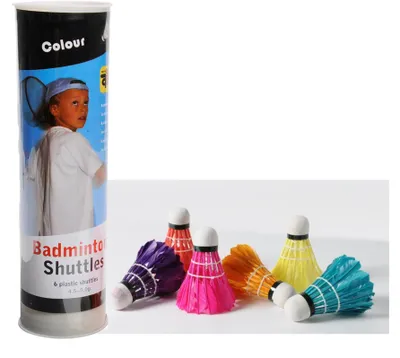 Image de Volants de badminton colorés avec plumes 6pcs.